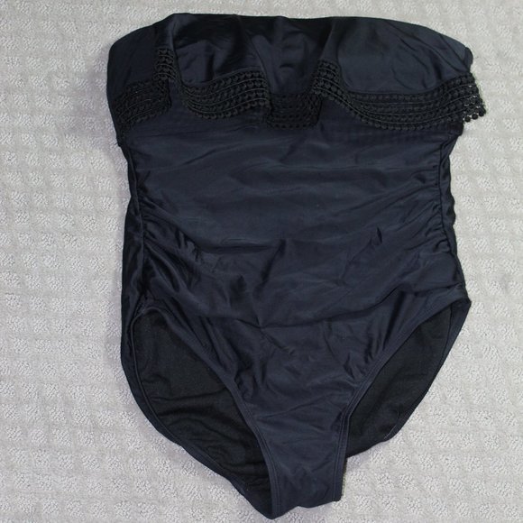 Kona Sol Size M Black One Piece Strapless Swimsuit  Size: M - Picture 1 of 4